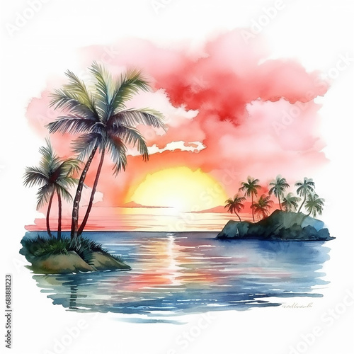 twilight paradise seascape rest resort dawn palm shore wave sunrise dusk horizon relax 