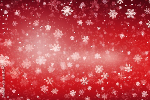 Snow red background. Christmas snowy winter design. White falling snowflakes, abstract landscape. Cold weather effect. Magic nature fantasy snowfall texture decoration