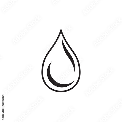 water drops outline icon, flat vector simple element illustration from editable farming concept. drop logo template, water droplet on white background