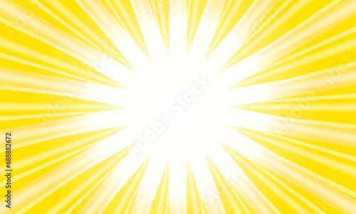 Sunray yellow background. Sunburst retro vector with copyspace photo