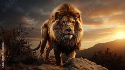 The Majestic Lion s Commanding Presence on the Hill