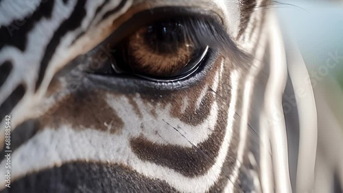 Extreme closeup of a zebras nose, revealing the delicate white lines and intricate patterns that make up their oneofakind facial features. photo