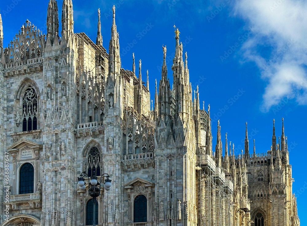 Architectural details of the Duomo in Milan - Italy.