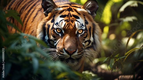 Roaring Beauty, HD Wallpaper of a Striking Bengal Tiger in the Wilderness.AI Generative  © Zeee