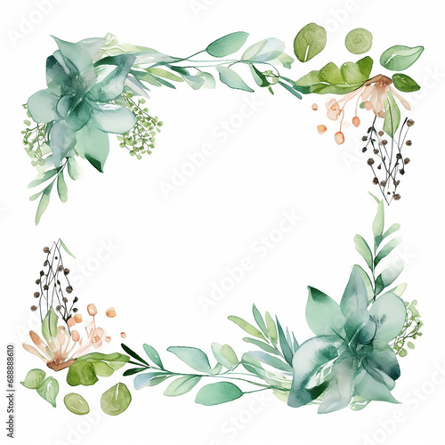 ornamental invitation postcard herb print watercolor wedding greenery romantic poster round  © shabanashoukat49