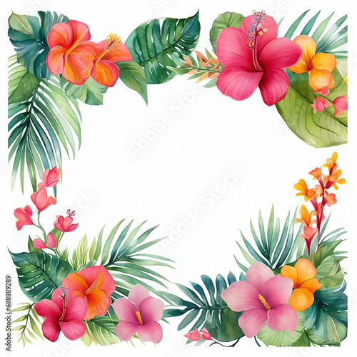 hawaiian hawaii invitation jungle paradise textile tropic palm watercolor wedding greenery 