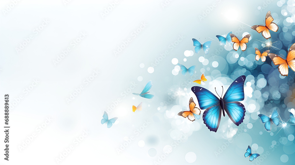 butterfly on blue background,HD wallpaper.Beauty in Blues.AI Generative 