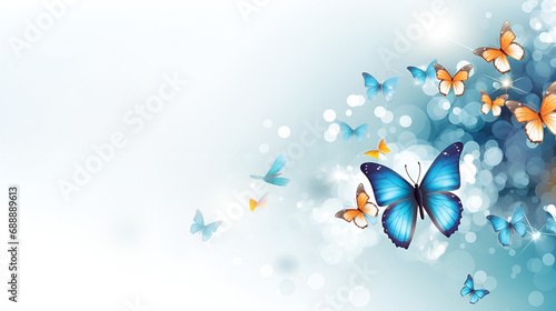 butterfly on blue background HD wallpaper.Beauty in Blues.AI Generative 