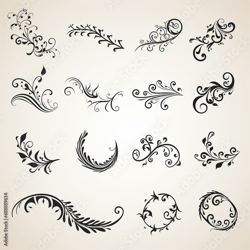 flourish vignette scroll victorian curl swirl tattoo certificate calligraphic ornamental 