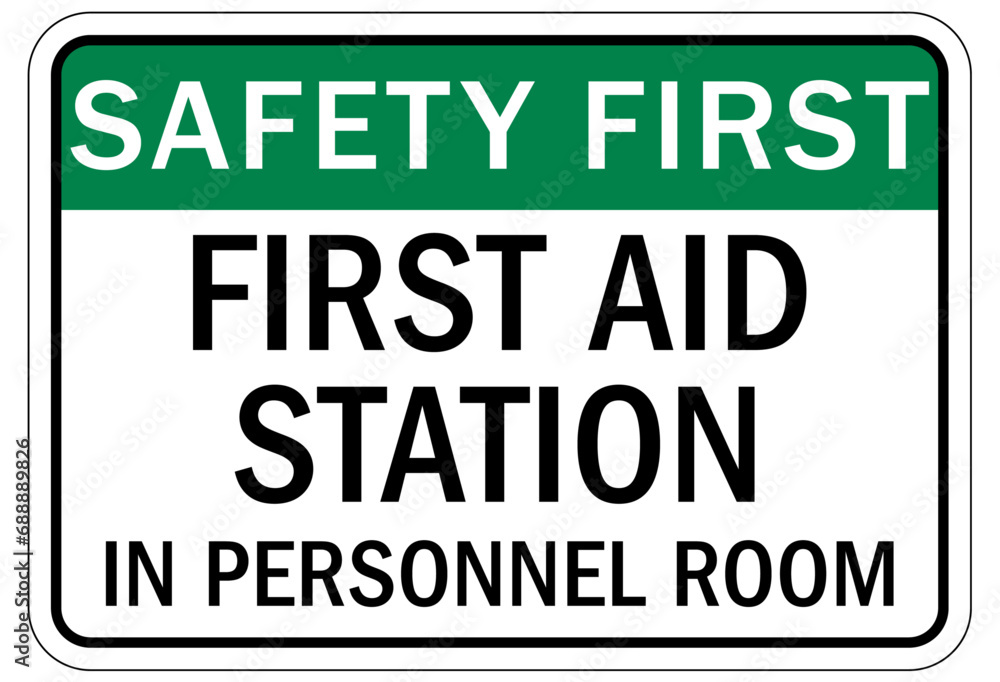 First aid station sign