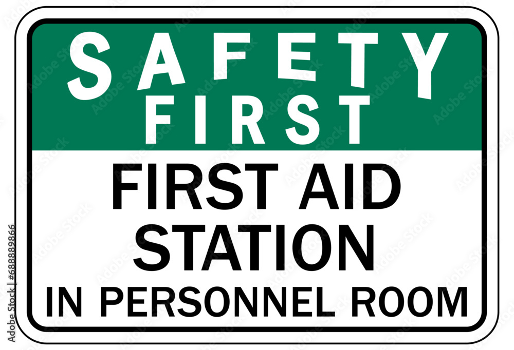 Fototapeta premium First aid station sign
