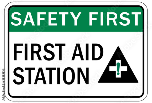 First aid station sign photo