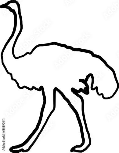 Ostrich bird graphic line element design vector