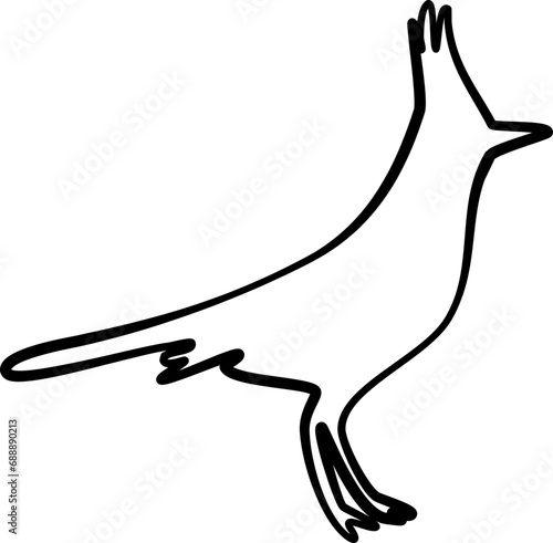 Blue jay graphic of bird line element design vector