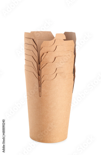 Takeaway paper boxes on whi...
