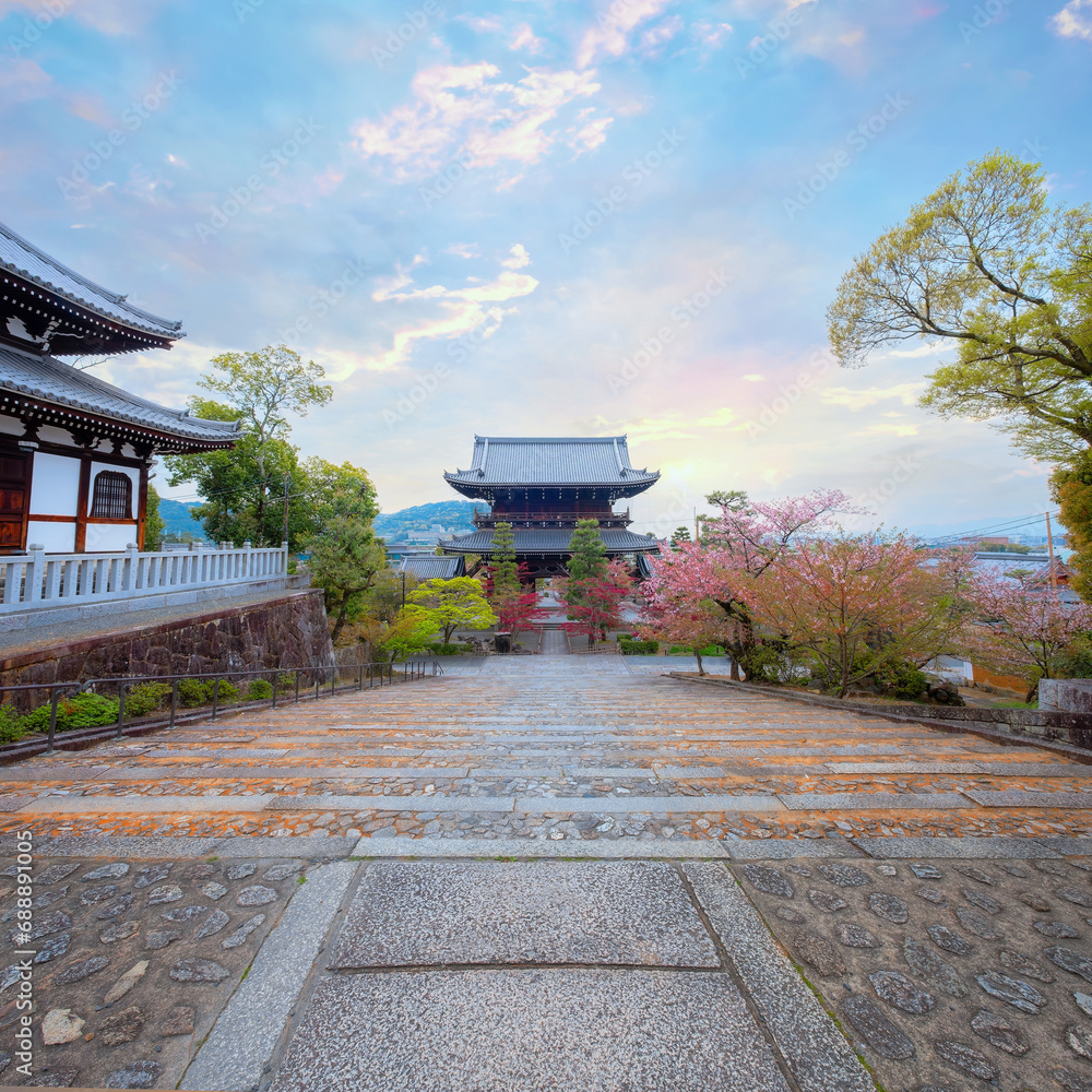Kyoto, Japan April 5 2023 Kurodani or KonkaiKomyoji temple founded
