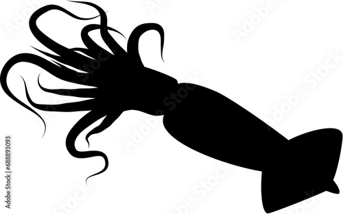 Black Living under the sea vector shape