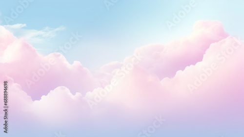 Tranquil Sky with Fluffy Clouds and Vibrant Colors generated by AI tool