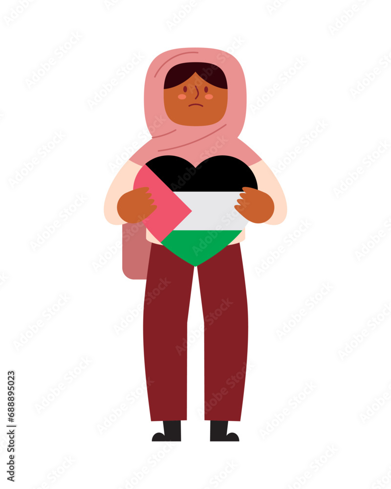 palestine save woman with flag