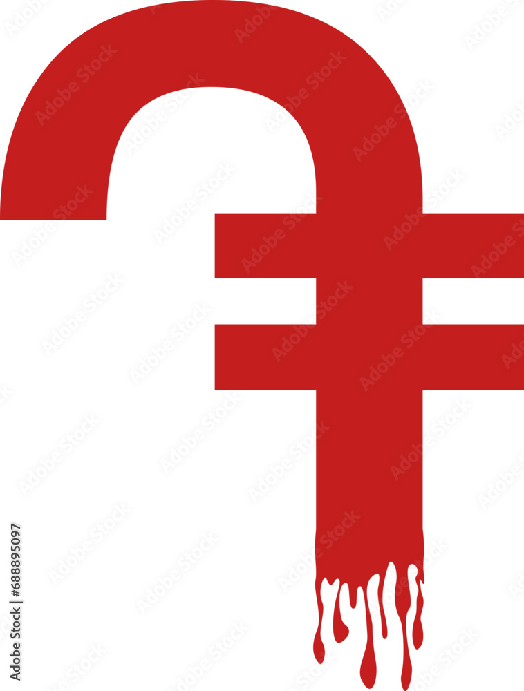 Obraz premium Blood Currency font