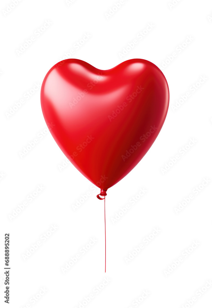 red heart shaped balloons on a transparent background