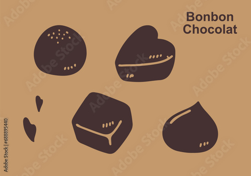 ボンボンショコラのイラストセット