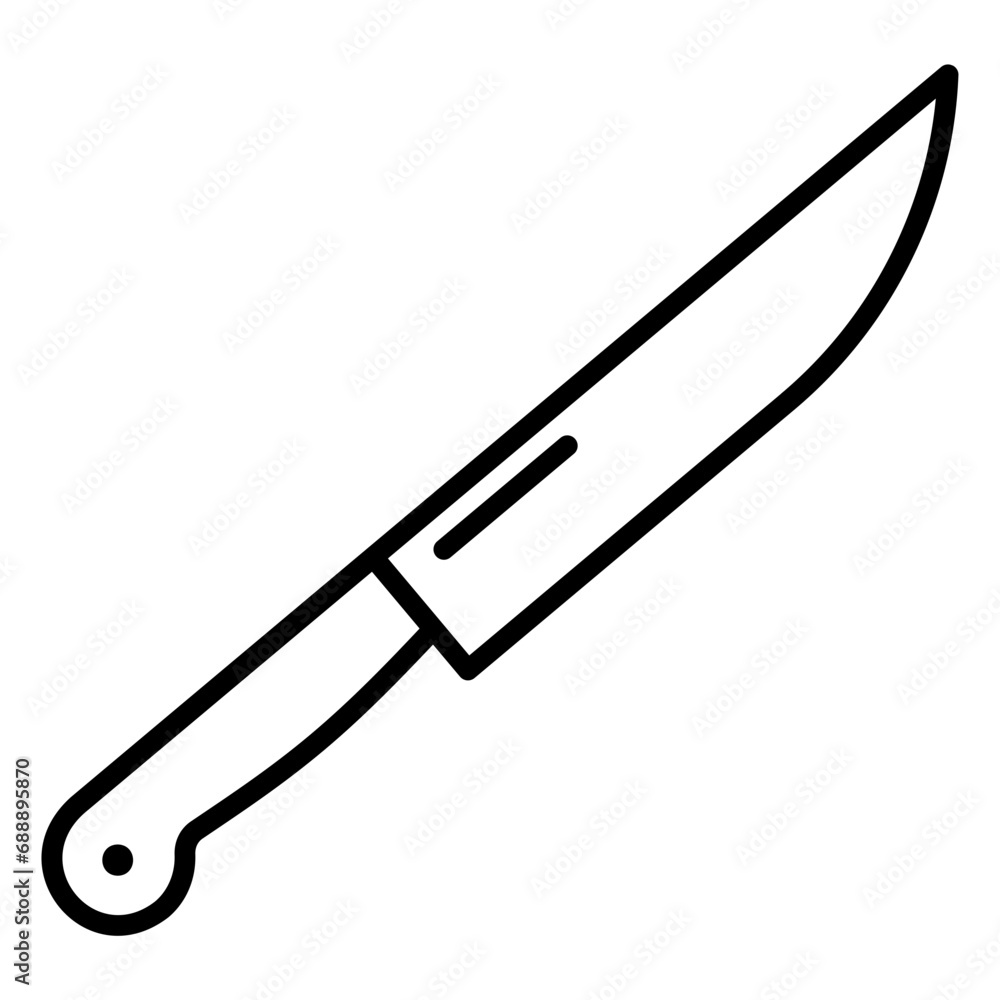 Kitchen knife icon for slicing food ingredients Kitchen knife icon for slicing food ingredients