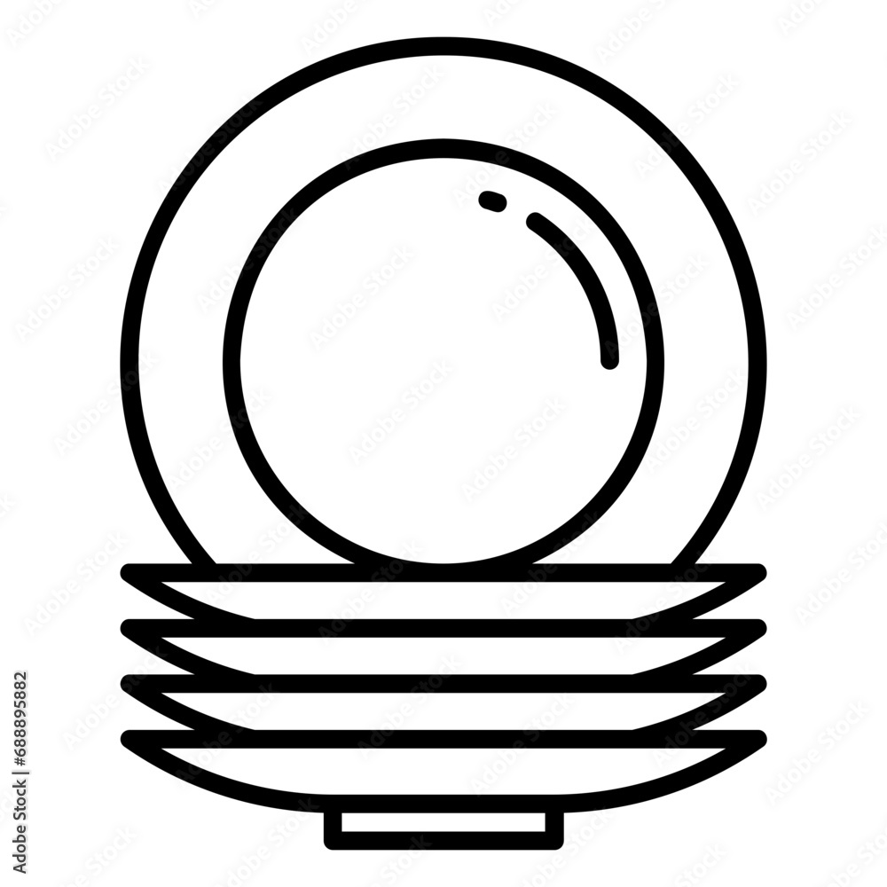 Stack of plates icon for cutlery