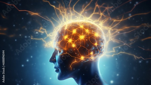 the head with the brain
