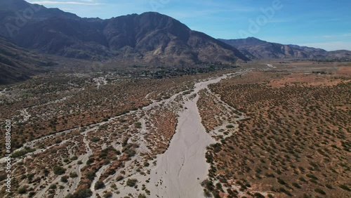 Aerial view of Cabazon area and the valley between San Jacinto and San Gorgonio mountains photo