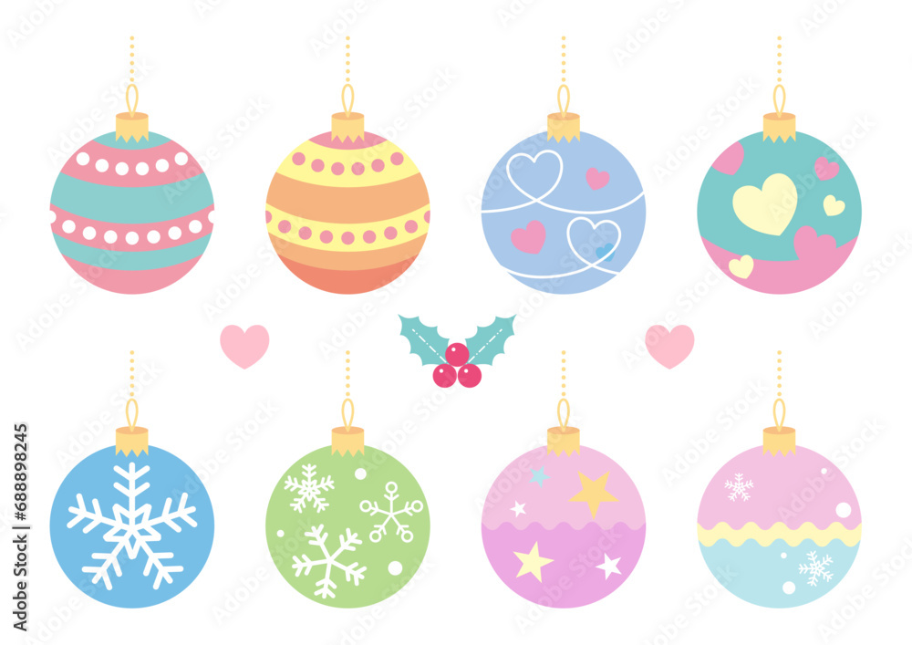 マットでかわいい、クリスマスボールセット マットでかわいい、クリスマスボールセット