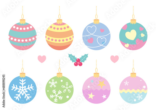マットでかわいい、クリスマスボールセット