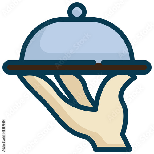 restaurant food hotel restaurant service filled outline
