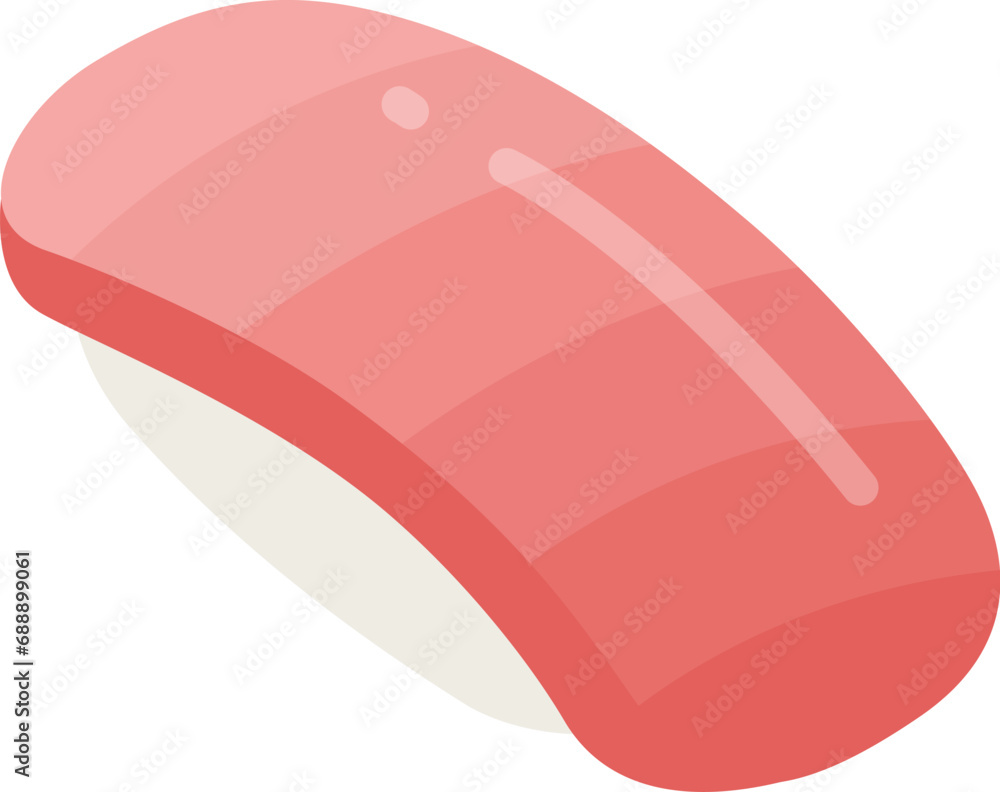 マグロのトロの寿司のアイコンのイラスト マグロのトロの寿司のアイコンのイラスト