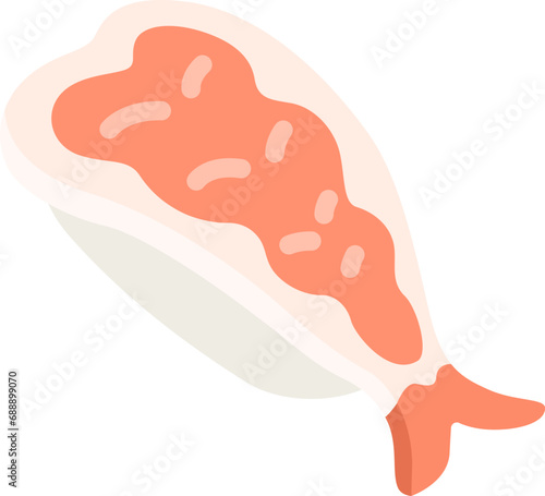 海老の寿司のアイコンのイラスト