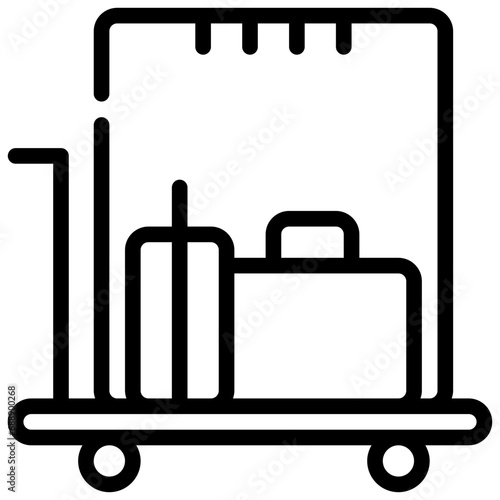 bellhop luggage hotel service simple line