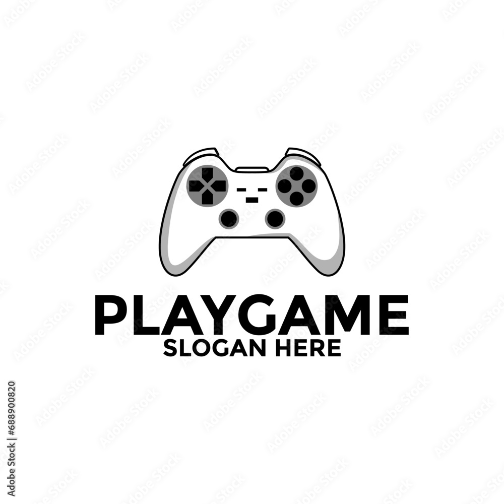 Fototapeta premium Game console logo vector, Gaming logo with game pad logo design template, game play logo icon