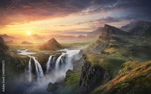 Beautiful mountain landscape scenery wallpaper background