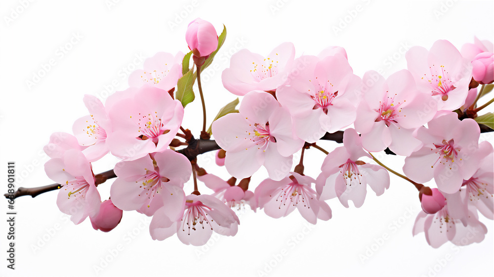 cherry blossom sakura isolated white in close up