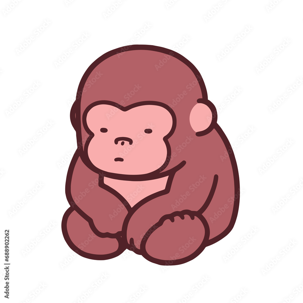 Fototapeta premium Vector illustration of a gorilla. Isolated on a white background.