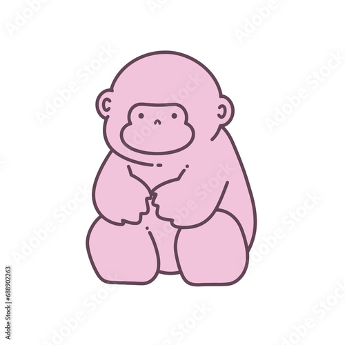 Vector illustration of a gorilla. Isolated on a white background.