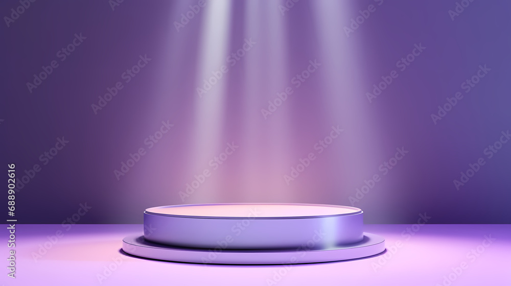 3d render. Abstract modern minimal pastel violet background illuminated with bright light. Showcase scene with cylinder podium for product presentation 3d render. Abstract modern minimal pastel violet background illuminated with bright light. Showcase scene with cylinder podium for product presentation