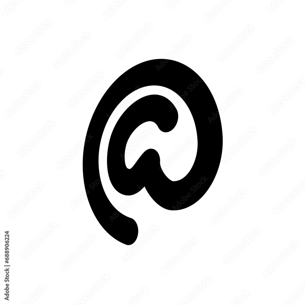 Email at icon silhouette design template vector isolated Email at icon silhouette design template vector isolated