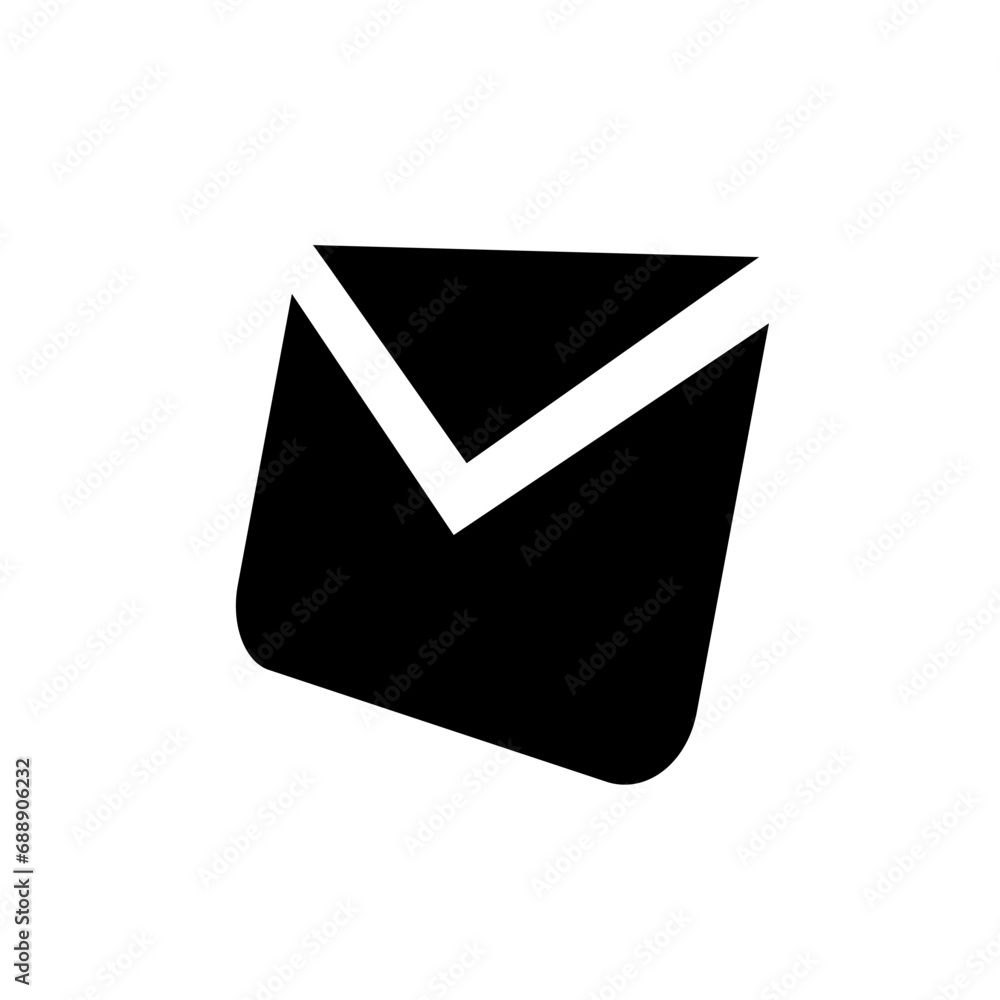 Mail icon silhouette design template vector isolated Mail icon silhouette design template vector isolated