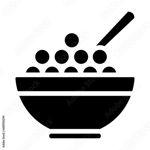 Cereal Solid Icon Design Vector