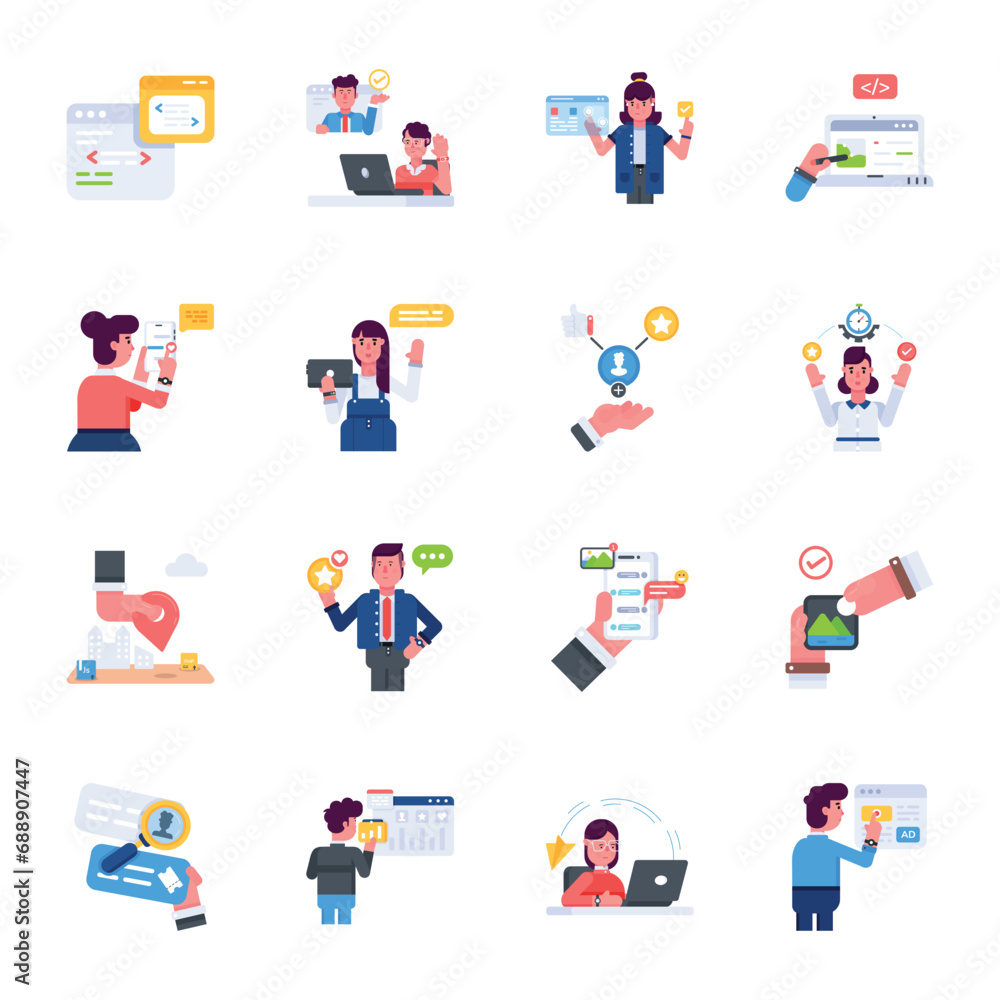 Modern Set of Web Development Flat Icons
Modern Set of Web Development Flat Icons