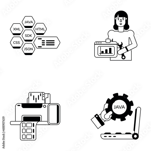 Pack of Programming Glyph Icons 

