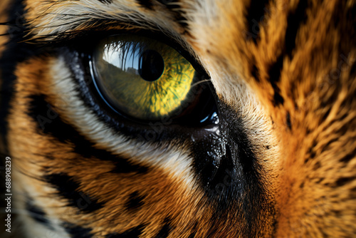 Tiger animal eye, closeup image