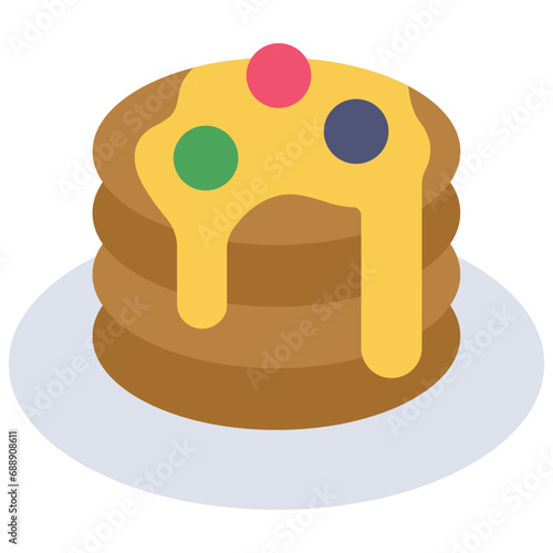 Pancake icon. Flat design. For presentation, graphic design, mobile application.