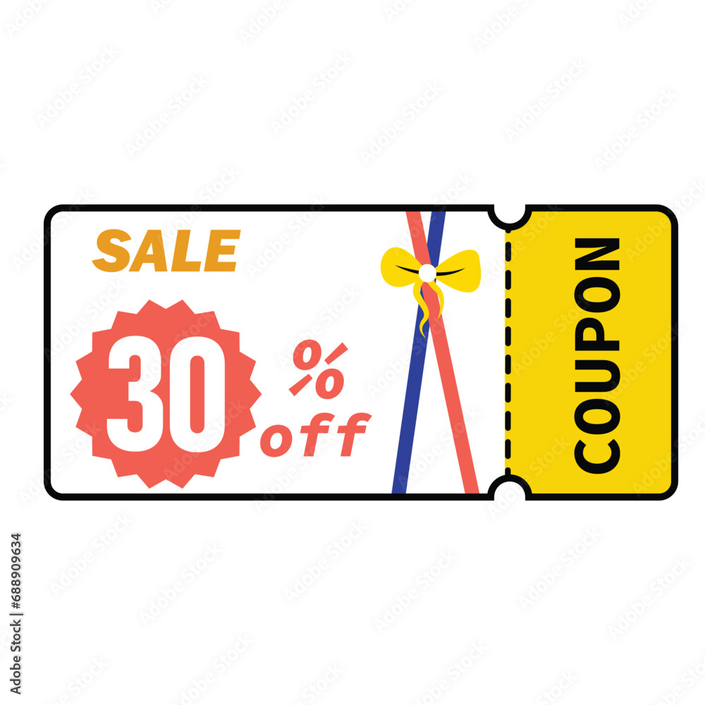 30 Off Discount Promo, Sale Special Offer Coupon Discount Design